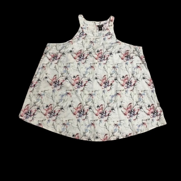 💥🆕 NWOT Torrid mock neck white floral sleeveless top size 0-12-L - Picture 4 of 8